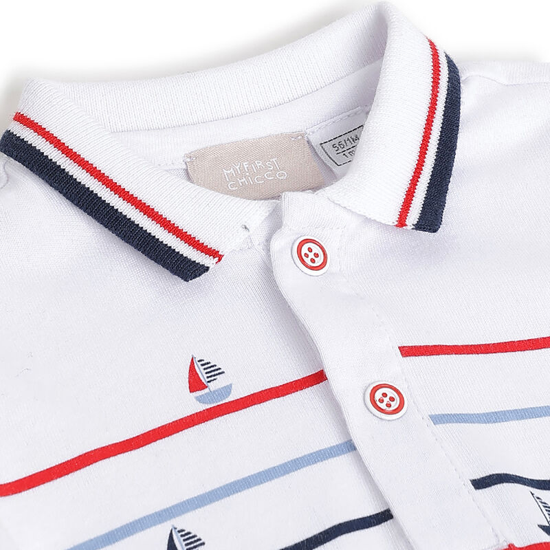 Boys Dark Blue Polo with Short Pants image number 4
